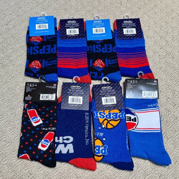 8 Pepsi New Novelty Crew Socks Size 6-12/13 - Men's/Women's - - Picture 2 of 2